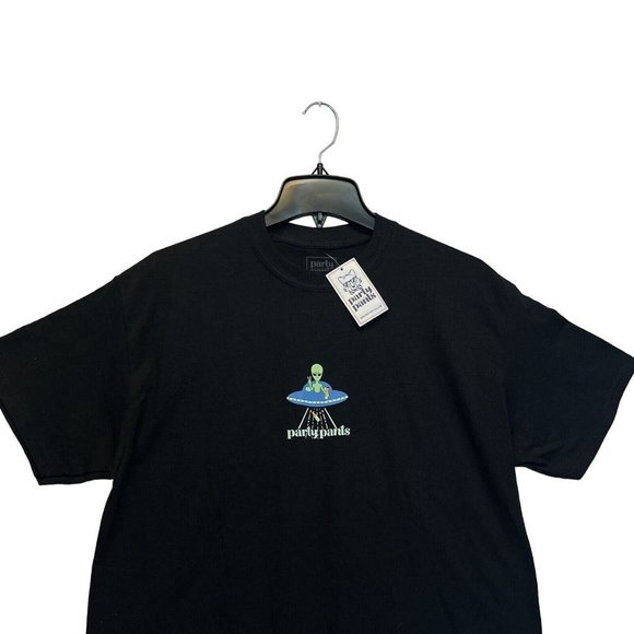 Men's Black T-Shirt Party Pants  Beer Me Up Logo Mens Teal  Size M New - Picture 11 of 12